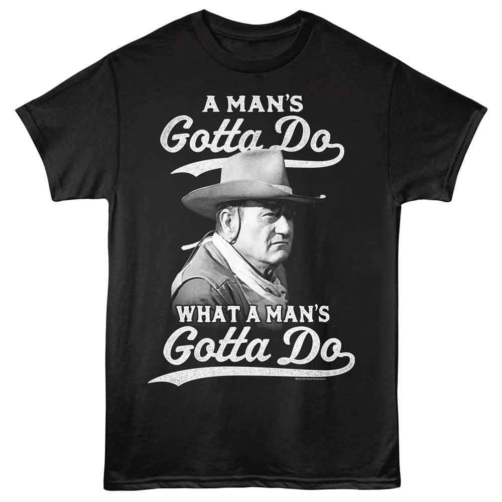 John Wayne - Gotta Do 2 - Black - Front Print  Unisex Short Sleeve Children's T-shirt