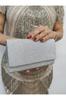Women's Evening Dress Bag Women's Crystal Silvery Silver Evening Dress Clutch Portfolio Chain Strap Hand Wedding Evening Bag