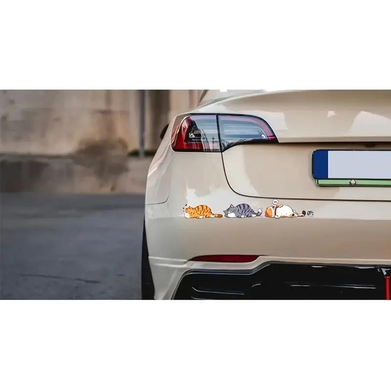 Creative Cartoon Cat Motorcycle Sticker Car Sticker, Car Scratch Cover Sticker Waterproof Sticker Decals For Car Laptop Wall Decoration Accessories