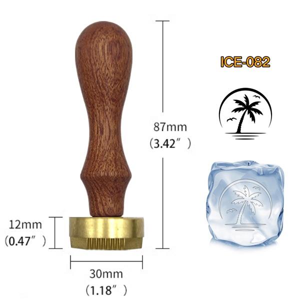 Ice Stamp With Removable Brass Head & Wood Handle - Vintage 1.18" Branding for Cubes, Cocktails, Whiskey, Mojito Drinks - Bar Making DIY Crafting