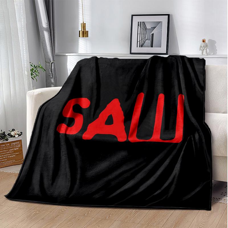 Saw Movie Flannel Blanket Soft Warm All-Season Throw, Design for Camping, Car Travel, Hiking Sofa, Bed, Office Perfect Gift for Parties