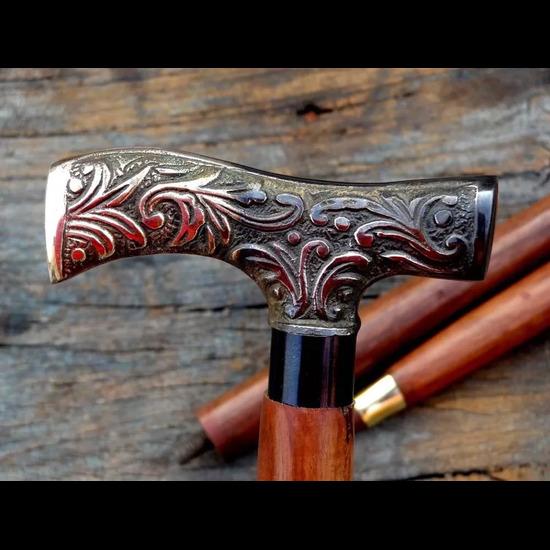 Ручка для трости в стиле дерби в викторианском стиле, деревянная трость