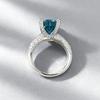 Xiancan Jewelry Серебряное кольцо S925 Овальное с огранкой 'Ледяной цветок' Paraiba с бриллиантом высокой твердости.