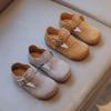 Повседневная обувь коричневого цвета с серой пряжкой Мягкая детская обувь для малышей