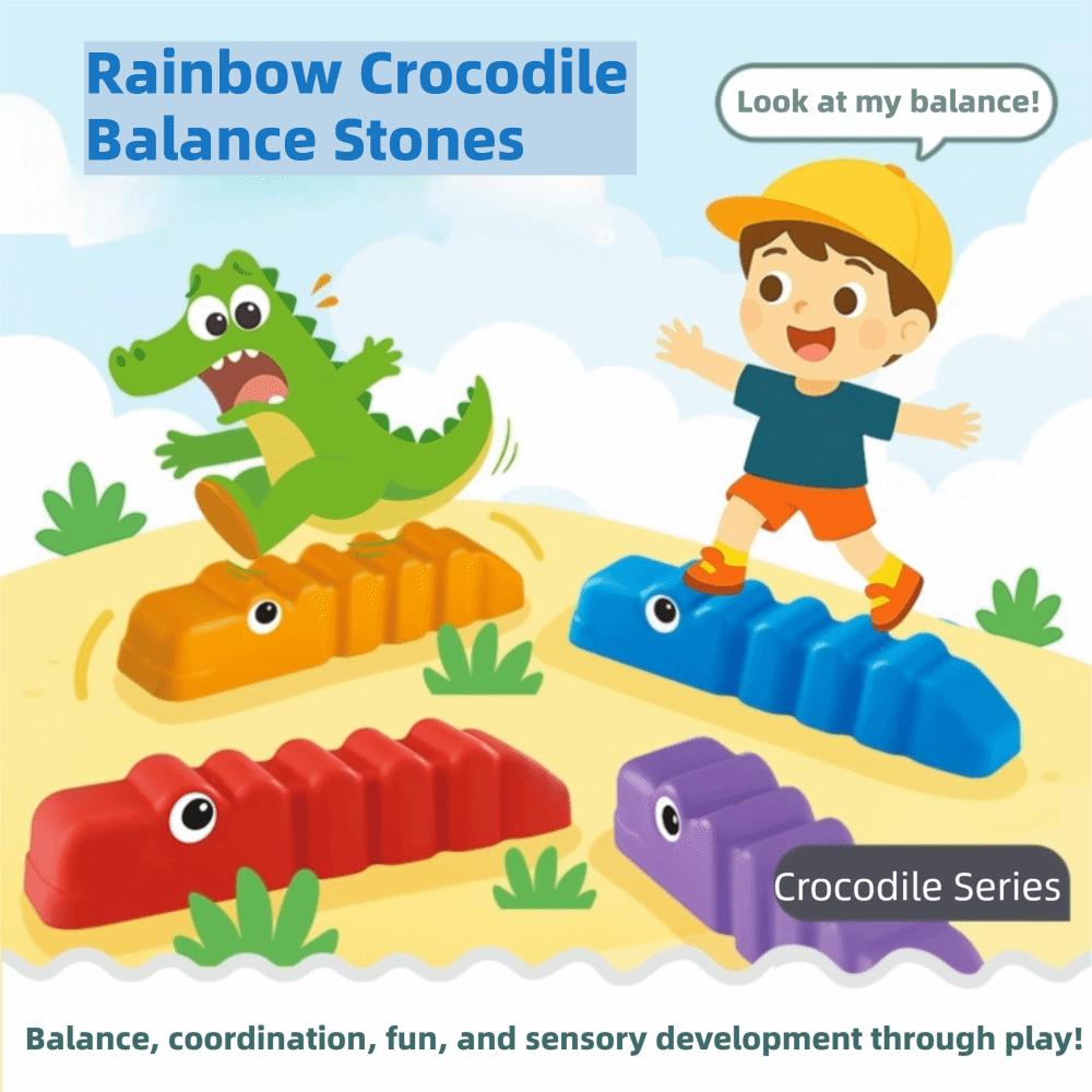 6PCS/Set Stepping Stones Balance Training Beam Crocodile Stepping Stones  Parent-Child Game