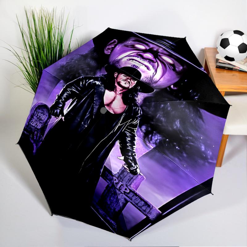 Moonlit Graveyard Undertaker Automatic Folding Umbrella - 8-Rib Travel Umbrella with Auto Open/Close & Portable, Gift for Christmas, Birthdays