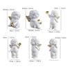 Baby Angelic Holding Heart Statue Love Expression Resins Cherub Sculpture Figurine for Home and Office Tabletop Decors