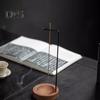 Upside Down Incense Burner Metal Frame Incense Stick Holder with Wooden Base Round Incense Tray for Home Decor Yoga Meditation
