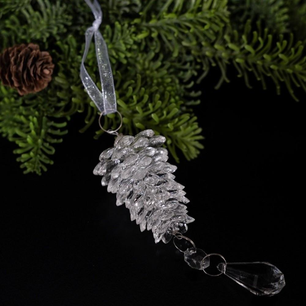 New Acrylic Christmas Tree Pendant Simulated Pinecone Transparent Crystal Pinecone Pendant Christmas Pendant Home Decoration