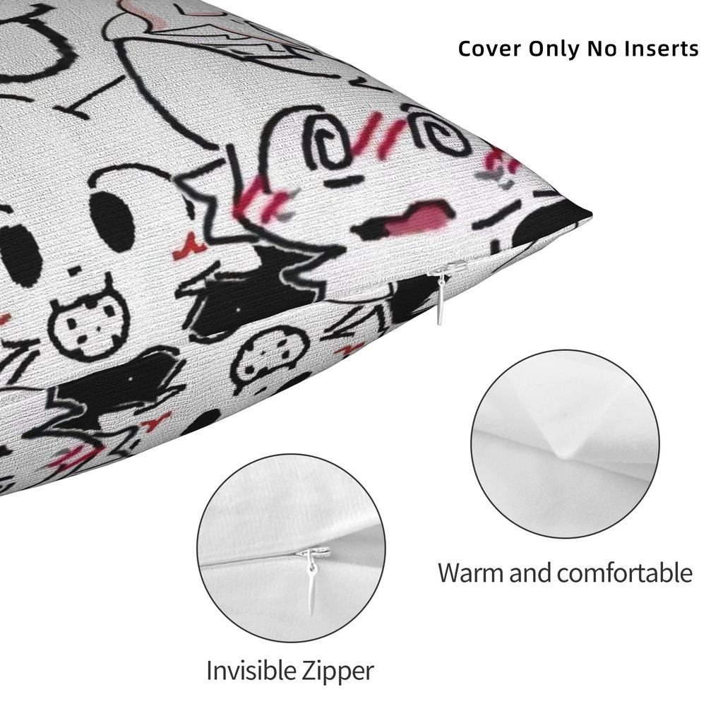 Квадратная наволочка Boykisser Чехол для подушки-кошки Наволочка с молнией на заказ Декоративная наволочка для автомобиля 18"