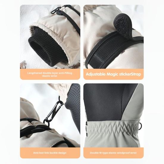 Зимние лыжные перчатки флисовые теплые перчатки для сенсорных экранов для мужчин и женщин ветрозащитные термальные перчатки для активного отдыха