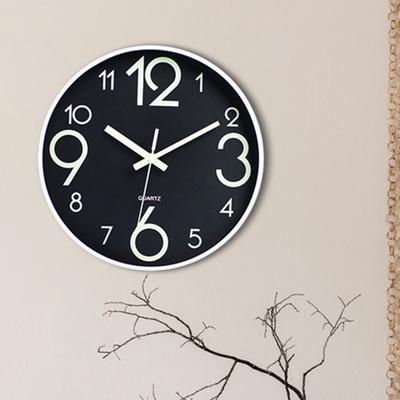 12-дюймовые светящиеся настенные часы с круглым светящимся в темноте номером, не тикающие, бесшумные, для гостиной, спальни, для дома, цифровые аналоговые часы, украшение для дома