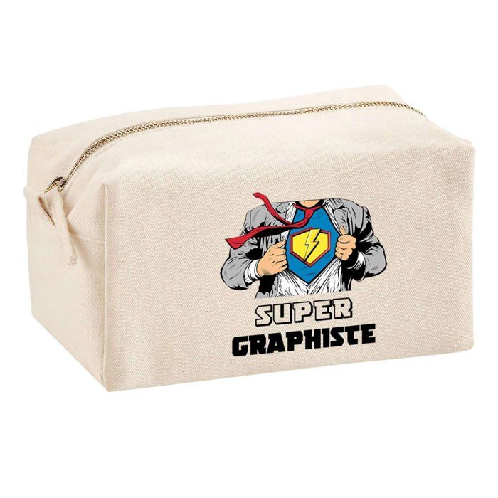 Trousse multifonction Super Graphiste Cadeau Anniversaire Noël Collègue Idée Personnalisé | Trousse Scolaire Fournitures Bureau