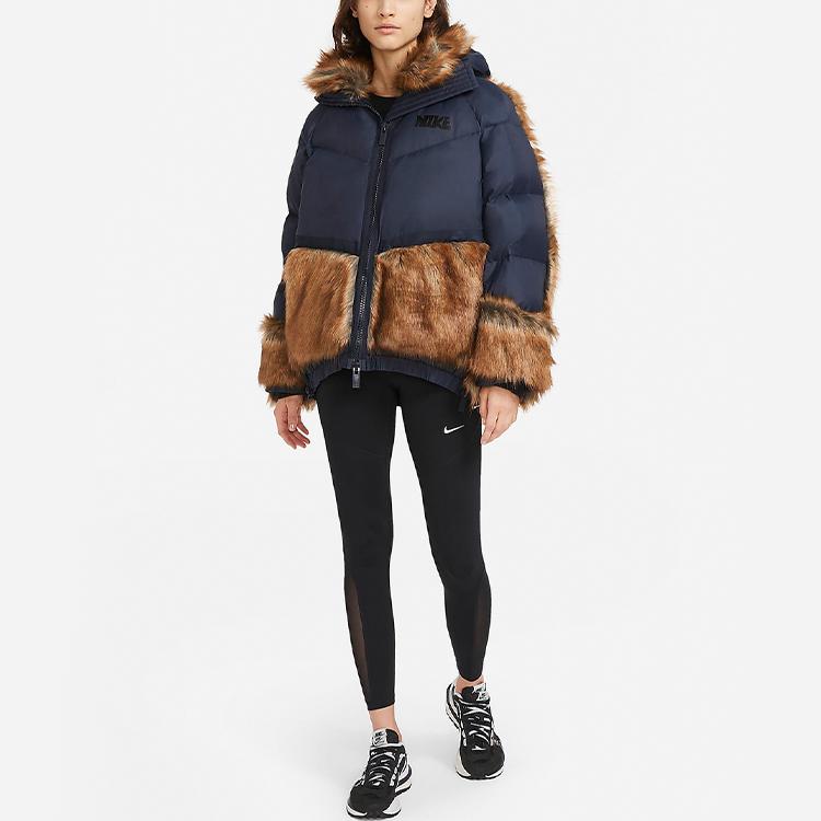 Nike X Sacai Womens Parka Dark Obsidian Women Outerwear Blue CT3267-475