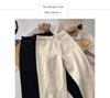 Women's High-Waist Apricot Jeans - Autumn/Winter, Plush-Lined, Loose-Fit, Carrot/Daddy Style Harem Pants, 9/10 Length