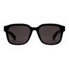 Solid Design Acetate Square Sunglasses Men's Black