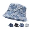 Rap Star Denim Big Brim Fisherman Hat Женская уличная шляпа-ведро Складная солнцезащитная шляпа