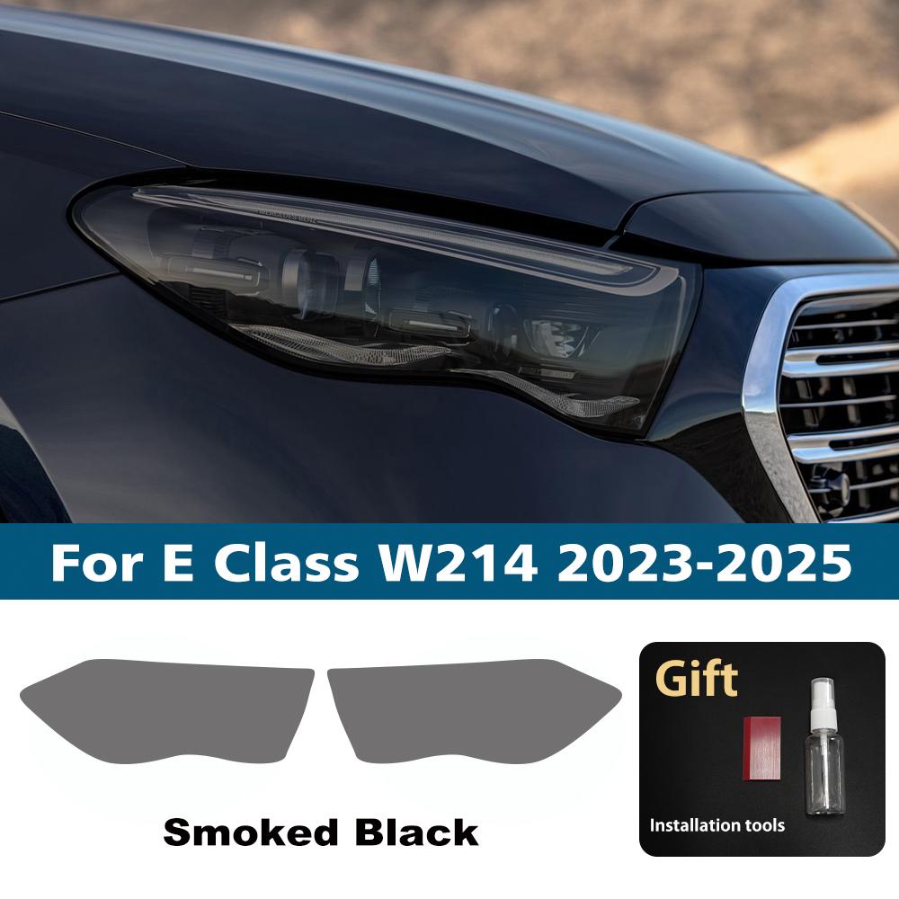 For Mercedes Benz A/B/C/E/S Class Smoke Black High Gloss Pre-Cut TPU Headlight Protective Film PPF Anti-Scratch Vinyl Wrap Kit