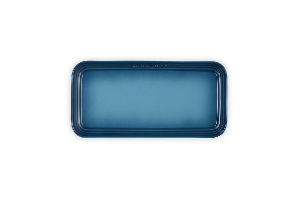 Le Creuset Léger Rectangular Plate, 25cm, Marine Blue, Heat-Resistant, Microwave-, Oven-, and Dishwasher-Safe, Ideal for Fish and Grilled Fish