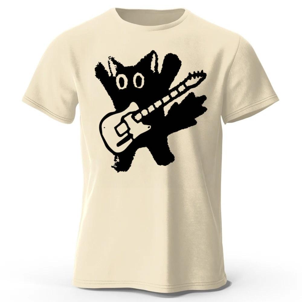 Startled Music Creative Kitten Pure Cotton Short Sleeved Menswomens Fashionable New Casual Tshirt Plus Size Loose Top