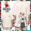 Хлопковая футболка ONE PIECE LUFFY BYE, уличная одежда для мужчин и женщин, унисекс Baju Lelaki Wanita Perempuan