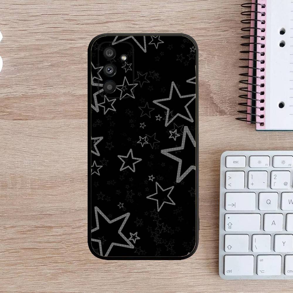Милый корейский Ins Y2k Звездный чехол для телефона Samsung Galaxy A13, A21s, A22, A31, A32, A52, A53, A71, A80, A91 Мягкий черный чехол