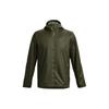 Solid Color Logo Print Hooded Zip-Up Long Sleeve Jacket Men Jackets Green 1321439-391