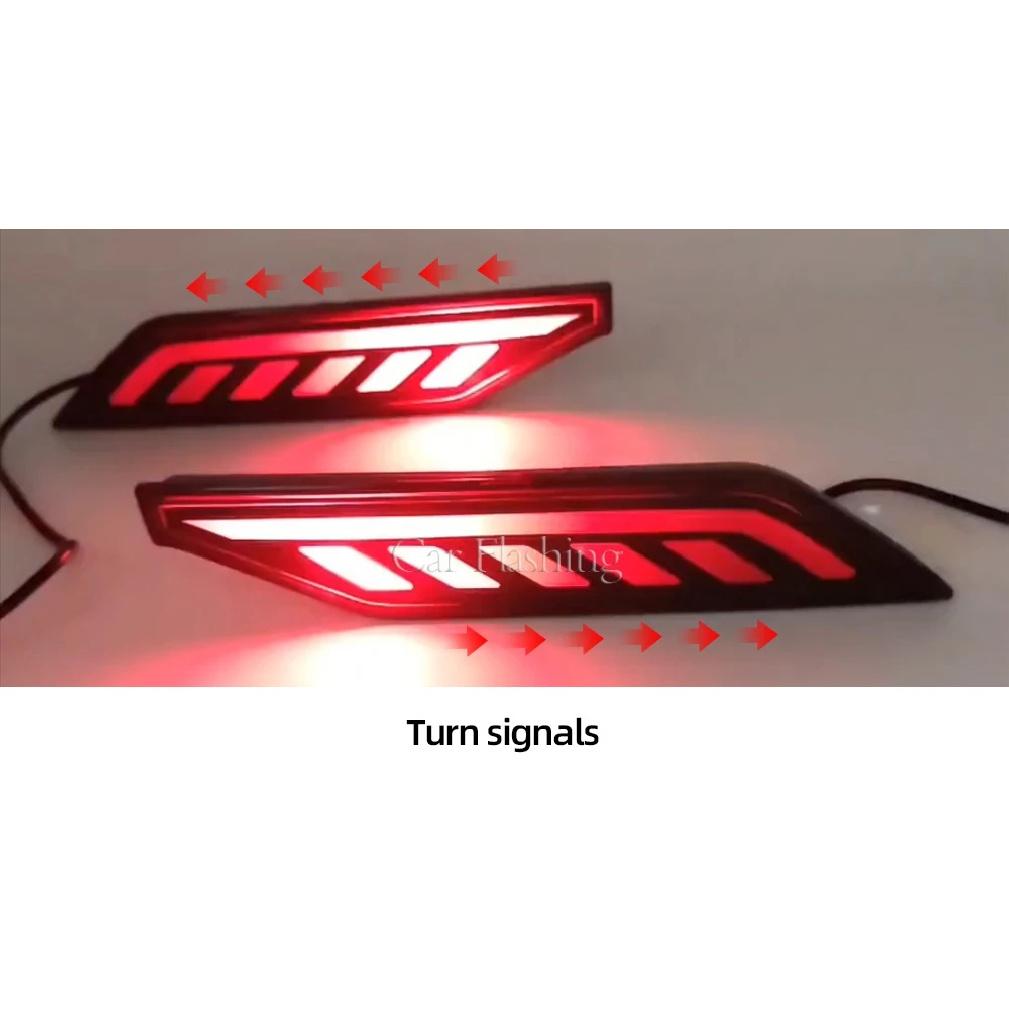 LED Rear Bumper Reflector Lamp For Mitsubishi Pajero Montero Sport 2019 2020 2021 Stop Brake Fog Lamp turn signal light