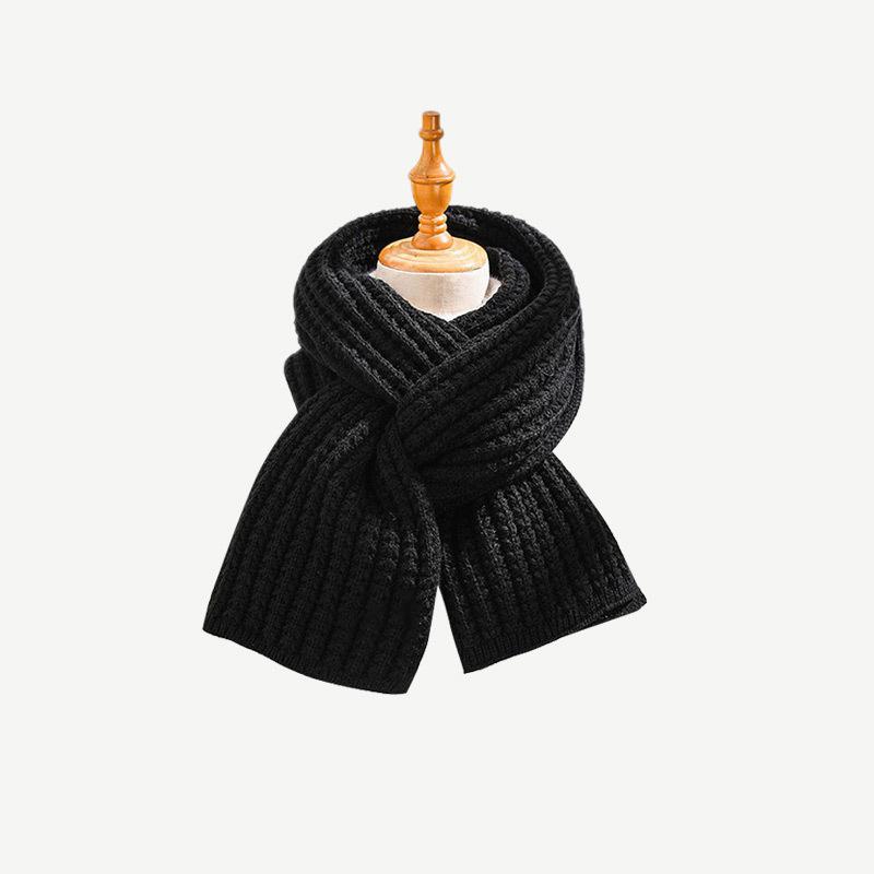 1PC Fashion Knitted Scarf Winter Warm Solid Color Neck Cover Thickening Windproof Vintage Scarf