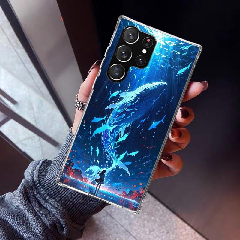 Humpback Whale Sea Giant Phone Case For Samsung Galaxy S26 S25 Edge S24 S23 Ultra S22 Plus S21 S20 FE Soft TPU Back Cover Funda