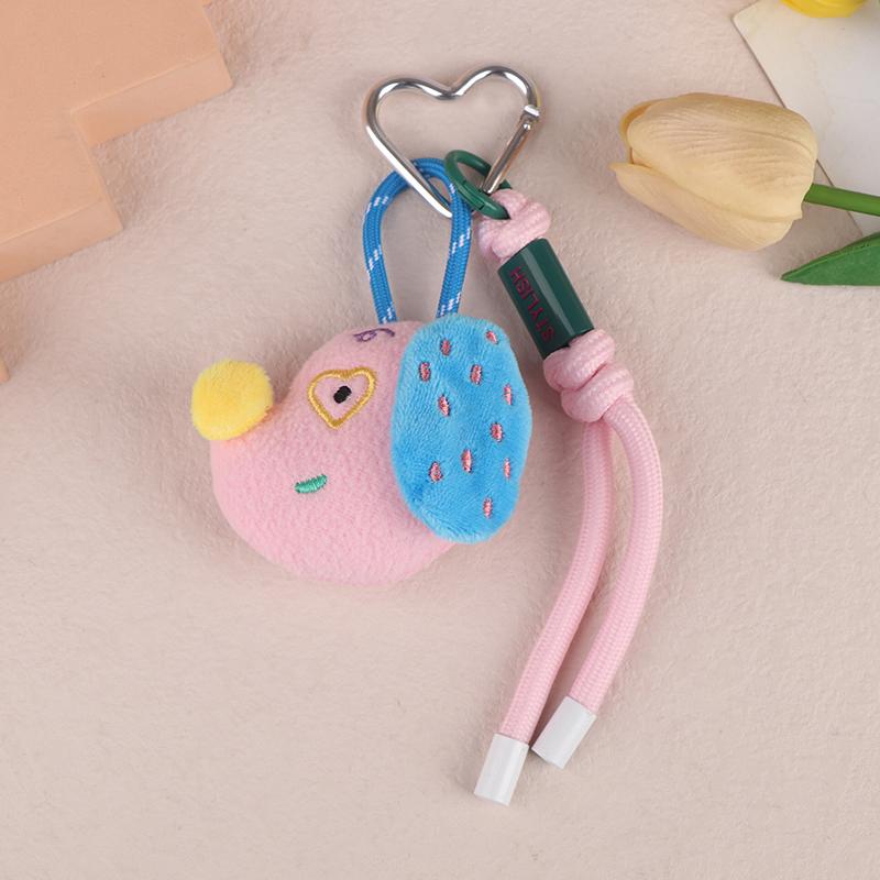 Кавайный брелок для ключей с куклой животного, милый мультяшный брелок с плюшевыми куклами, красочное плетеное веревочное кольцо для ключей, подвеска для сумки, подарки для пары