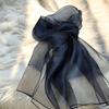Elegant Imitation Silk Scarf - Solid Color, Sun Protection, Fashionable Female Shawl, Long and Simple Design
