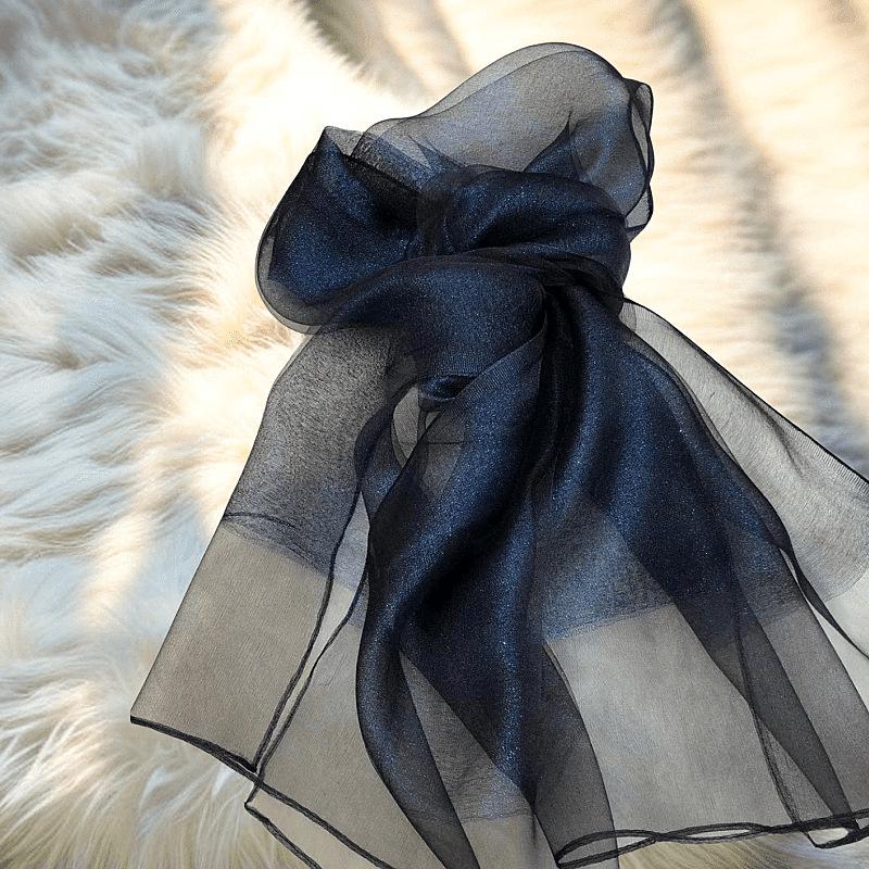 Elegant Imitation Silk Scarf - Solid Color, Sun Protection, Fashionable Female Shawl, Long and Simple Design