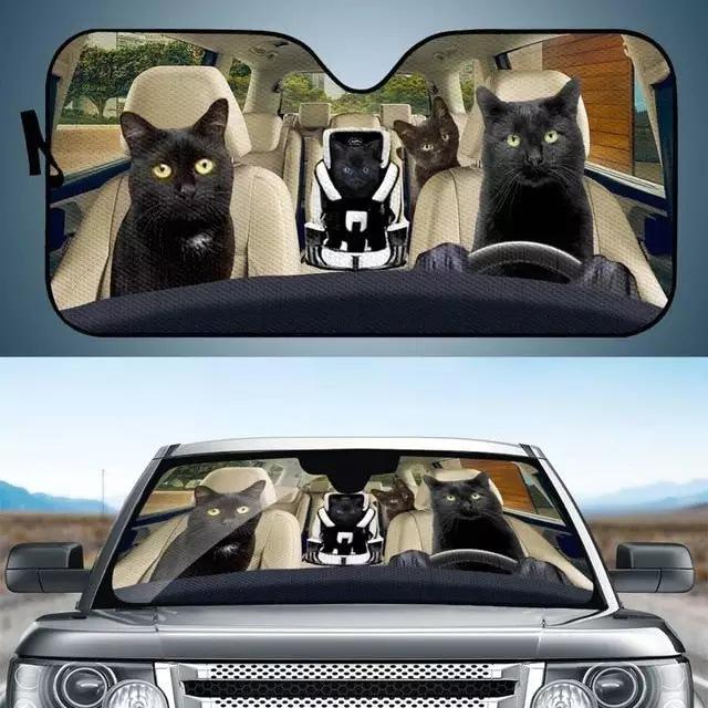 Car Sun Visor Funny Selfie Cat Car Windshield Sun Visor Uv Protection To Print