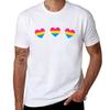 Pansexual Flag Hearts T-Shirt Anime T Shirts Oversize Cotton T Shirt Pack T Shirt Custom Print T-Shirt