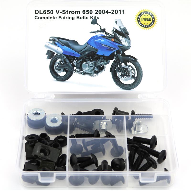 Fit For Suzuki DL650 V-Strom 650 2004-2011 Motorcycle Complete Full Fairing Bolts Kit Bodywork Screws Steel Clips Covering Bolt