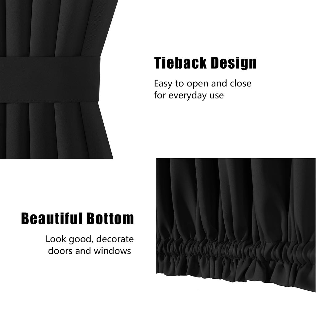 2 панели штор для французских дверей с кулиской, подвязками, для помещений, солнцезащитные, для приватности, на люверсах, теплоизоляционные, затемняющие