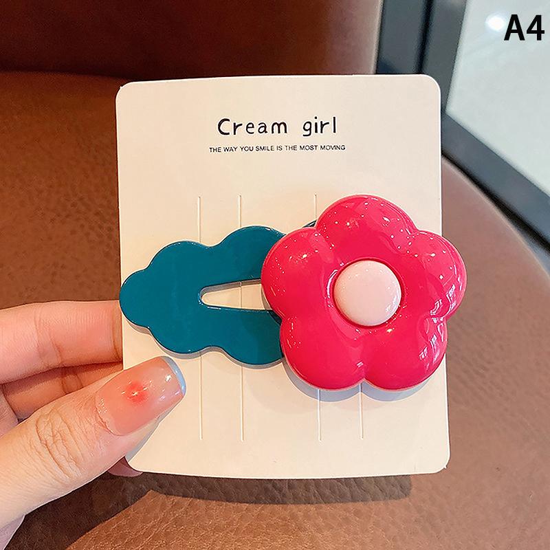 Заколка для челки для девочек Корейская версия детских аксессуаров для волос Цветочная заколка для волос