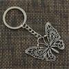 New Fashion Men 30mm Keychain DIY Metal Holder Chain Vintage Butterfly 48x38mm Bronze Pendant Gift