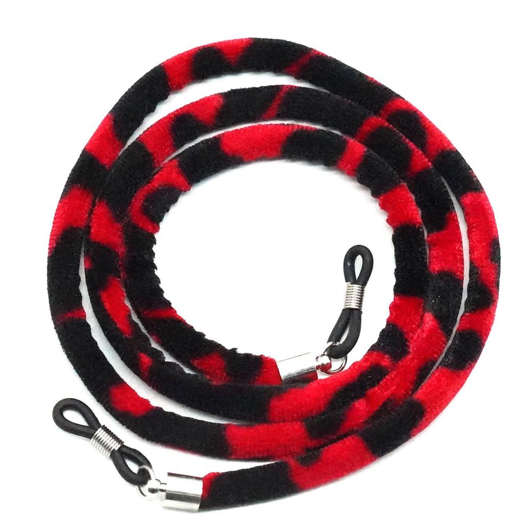 Бархатная многоцветная этническая цепочка для очков с леопардовым принтом