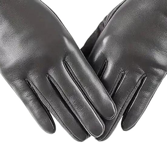 1 пара зимних перчаток для велоспорта, морозостойкие, с плюшевой подкладкой, для сенсорных экранов, ветрозащитные, из искусственной кожи, однотонные, нескользящие, для холодной погоды