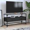 VidaXL TV Stand and Black Glass Top 80x35x51 Cm Engineered Wood, TV Stand, Media Cabinet, HiFi Cabinet, TV Unit, 846064