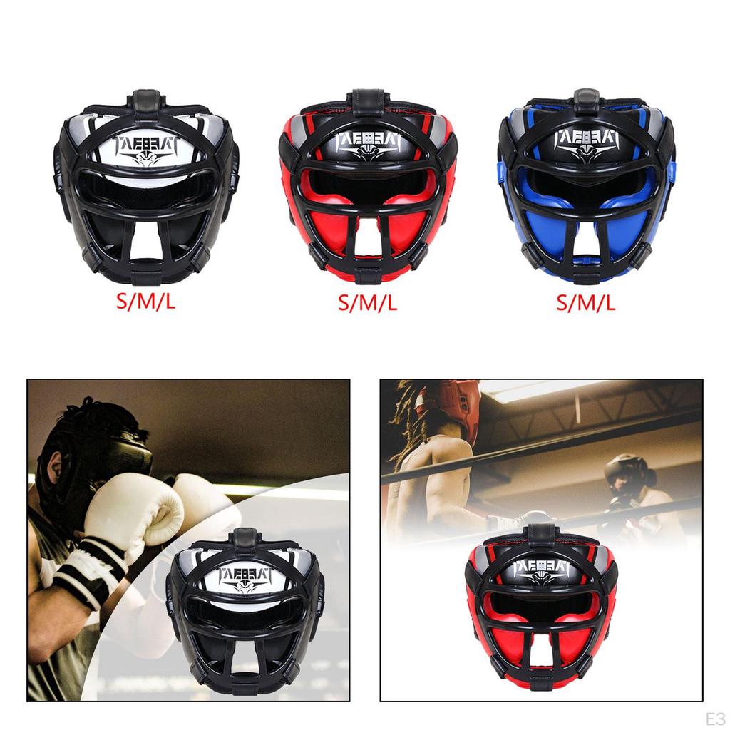 Боксерский шлем, дышащий, профессиональный, защита лба и ушей, полный