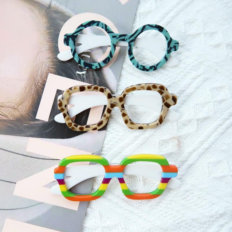 Бестселлер Yi'ai: Европейско-американская акриловая брошь в форме очков - Уникальный стиль, аксессуар-корсет