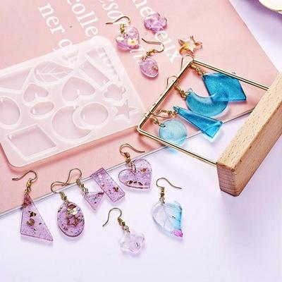 Серьги ручной работы из смолы и силикона, формы для самодельных хрустальных капель, гипсовые подвески, формы для сережек, 14 сеток, художественные украшения, формы для изготовления