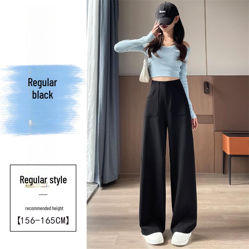 Ankola 2024 Women's High-Waist Wide-Leg Red Suit Pants for Autumn