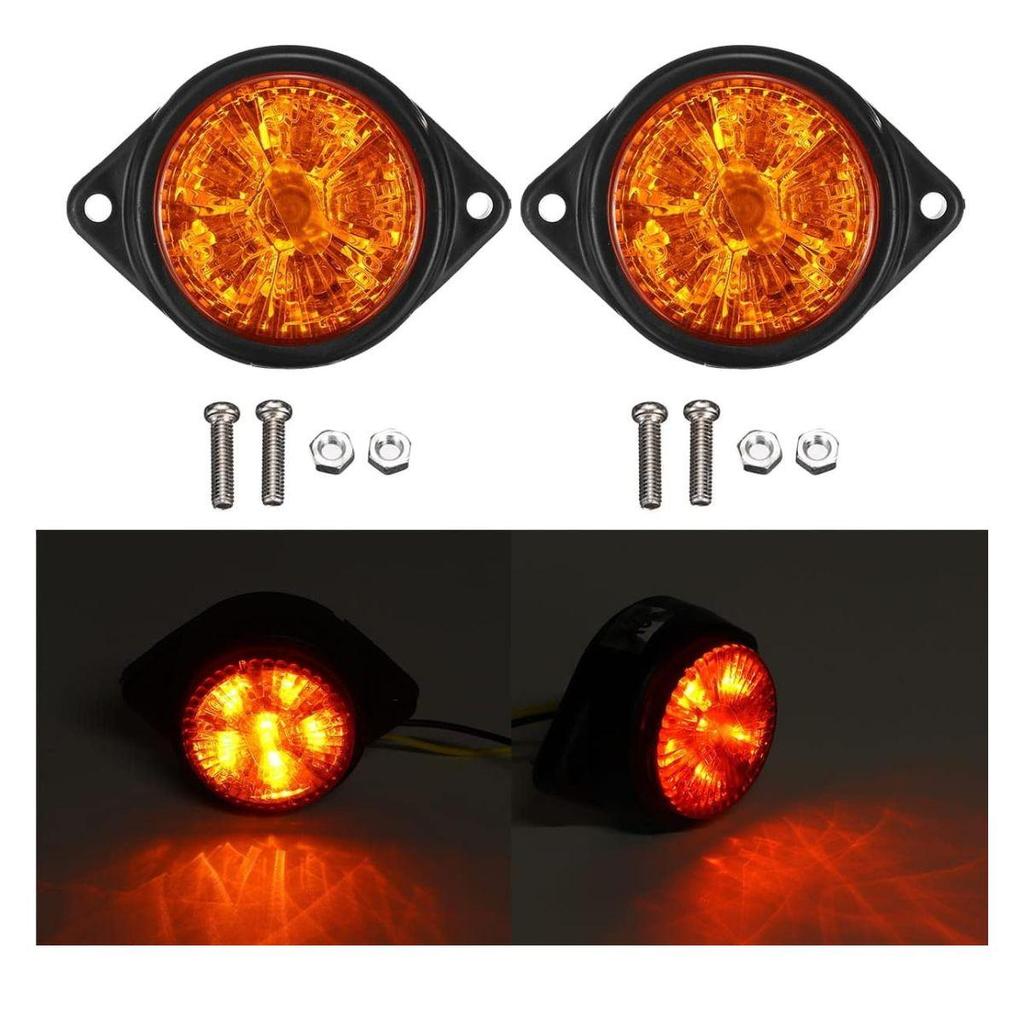 18 Pack LED Truck Trailer Amber Side Marker Lights | Chicken Lights | Waterproof 24V | Universal Fit for Semi Trucks & Cargo Trailers