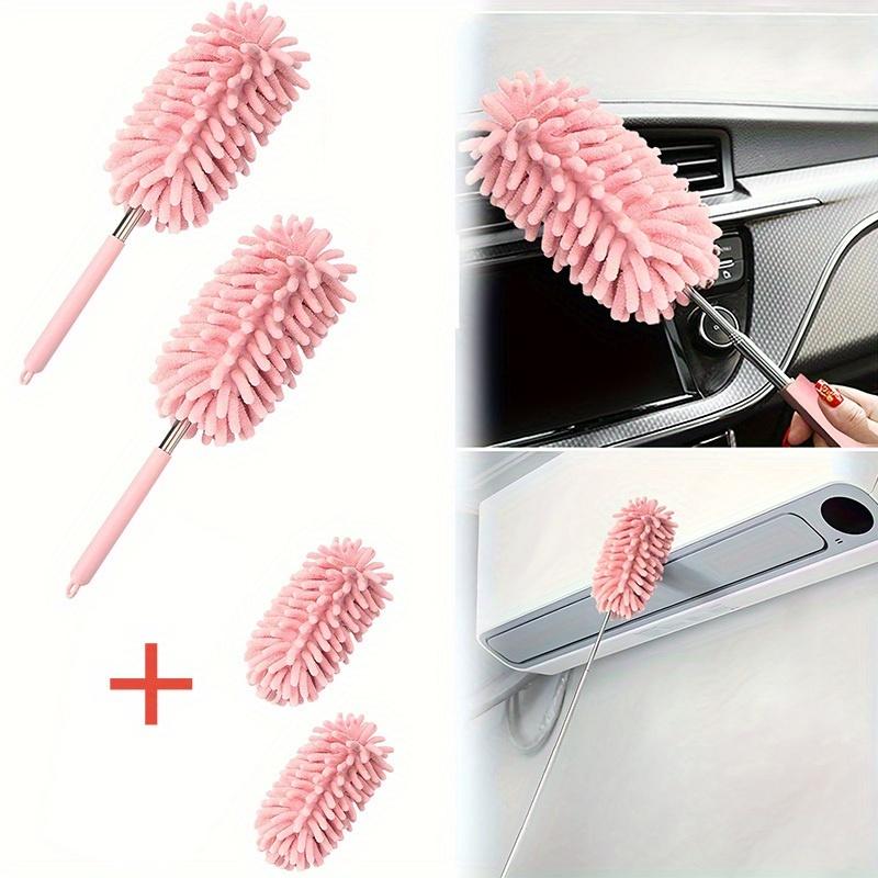 2 Мини-щетки для удаления пыли с автомобиля, выдвижные и гибкие инструменты для удаления пыли из микрофибры для уборки дома и салона автомобиля - Материал из полиэфирного волокна