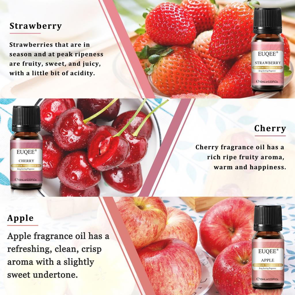 EUQEE 6PCS Fragrance Oils Set Gift for Aromatherapy Diffuser Yoga Spa Massage Bath Skin Care Relaxation DIY Perfume