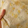 140cm Wide X 95cm Long Premium Botanical Floral Embroidered Ramie Cotton Fabric